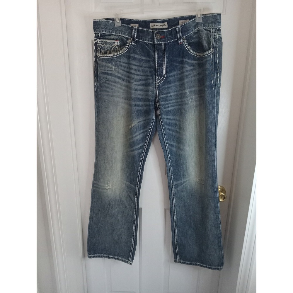 MEK DNM Jeans Men's 38x34 LUBLIN‎ Straight Blue Denim
